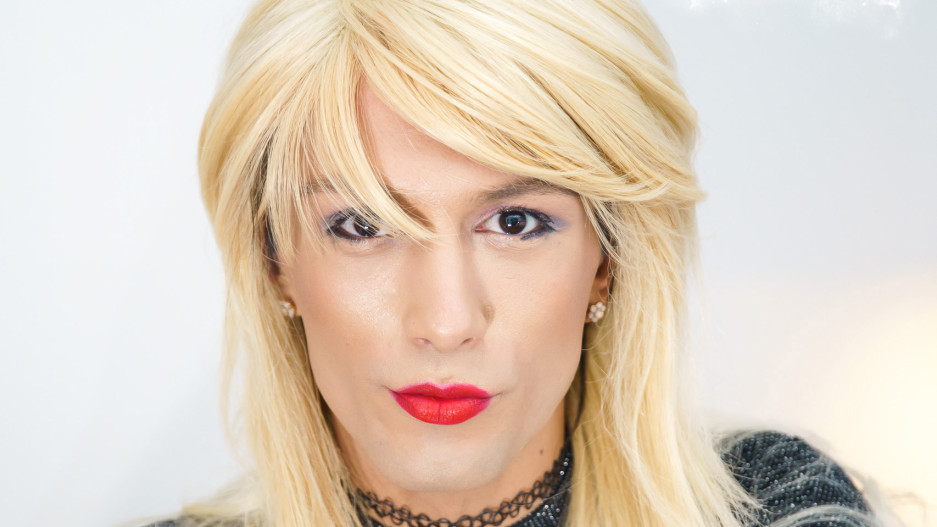 Solo Ariella In Fishnets Strokes Cock!